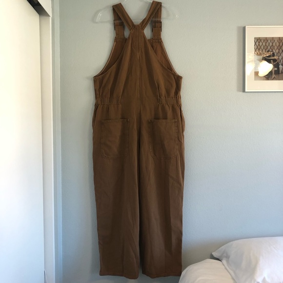 SOLD ✨FREE PEOPLE Hunter Khaki Overdye Brown Denim Overalls SOLD OUT (XS) - Picture 8 of 11